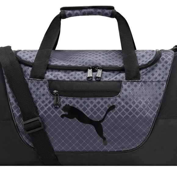 Puma Men's Black and Dark Gray Duffel Bag - Picture 1 of 4